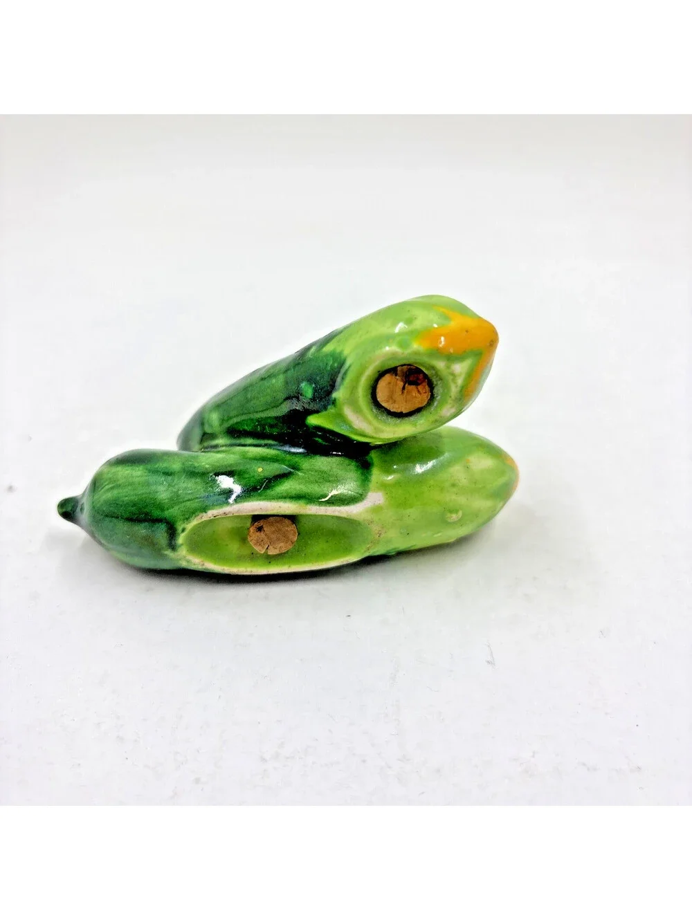 Vintage MCM One Piece Cucumber Zucchini 2-in-1 Salt & Pepper Shakers
